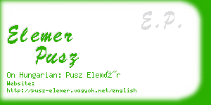 elemer pusz business card